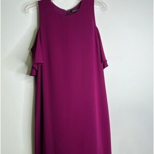 LAUREN Ralph Lauren Pencil Dress Size 12 Fuchsia Magenta Cold Shoulder